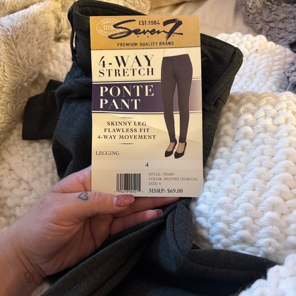 Seven7 Pants - Seven7 Heather Charcoal Ponte Leggings
